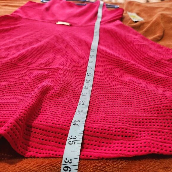 Jennifer Lopez Sleeveless Fit & Flare Textured Fuchsia Dress Size 12 Lined   B5 - Picture 6 of 13